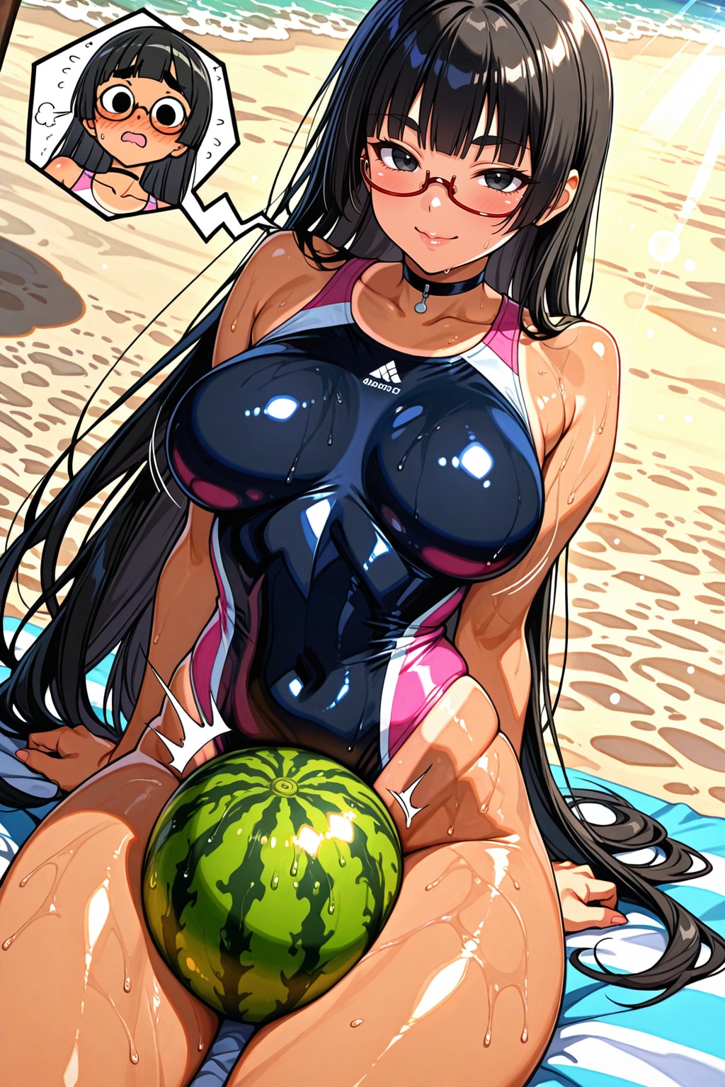 太ももスイカ割り太まゆ姉ちゃん