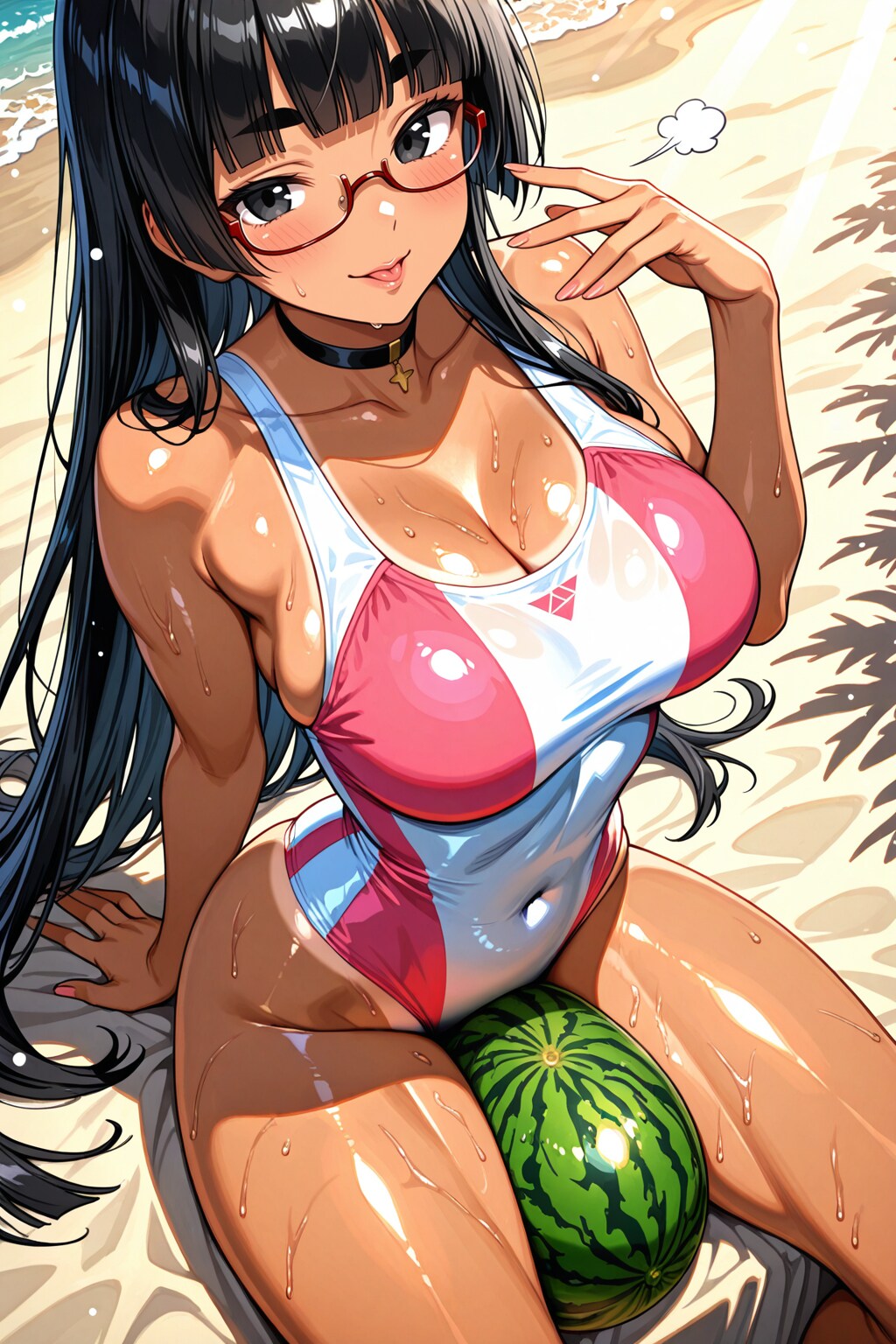 太ももスイカ割り太まゆ姉ちゃん