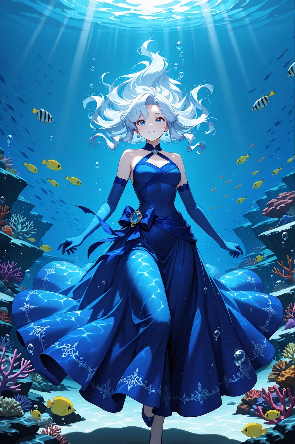 水中詰め合わせ 5色のドレスとエルボーグローブ編