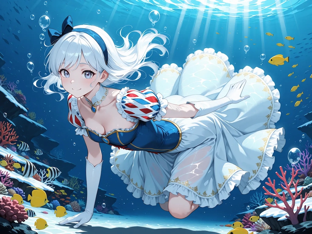 水中詰め合わせ 5色のドレスとエルボーグローブ編