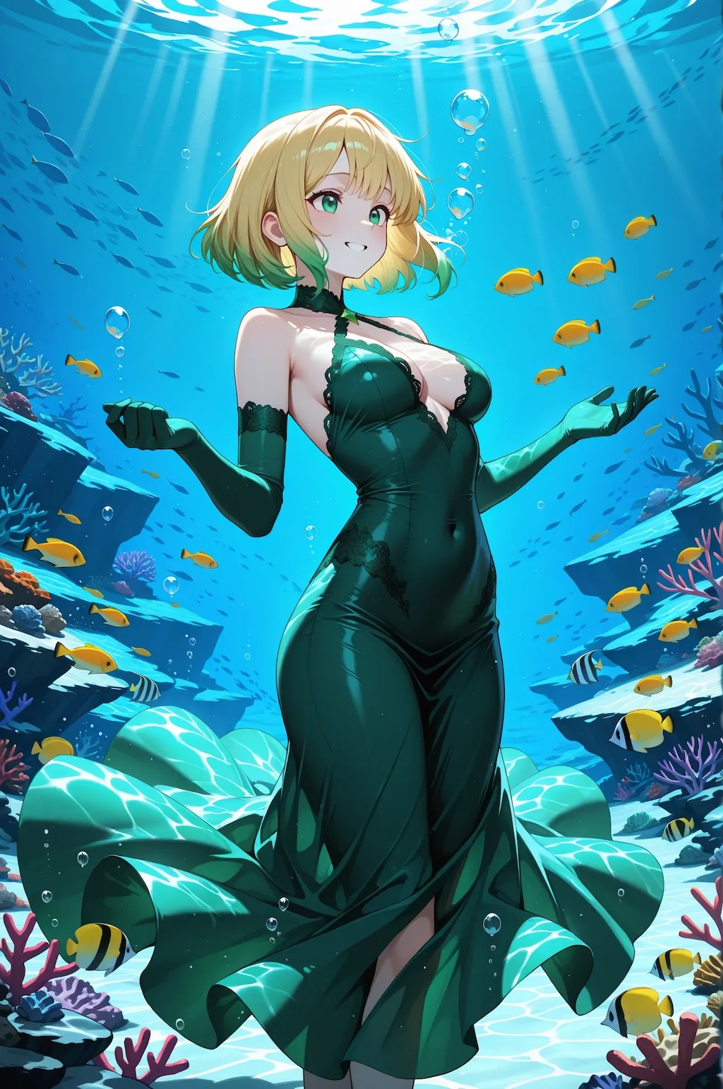 水中詰め合わせ 5色のドレスとエルボーグローブ編