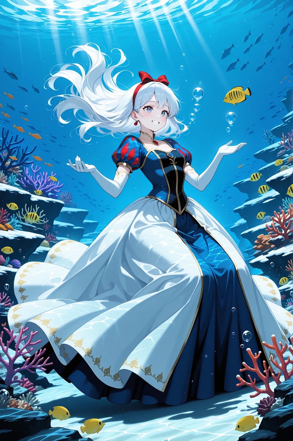 水中詰め合わせ 5色のドレスとエルボーグローブ編