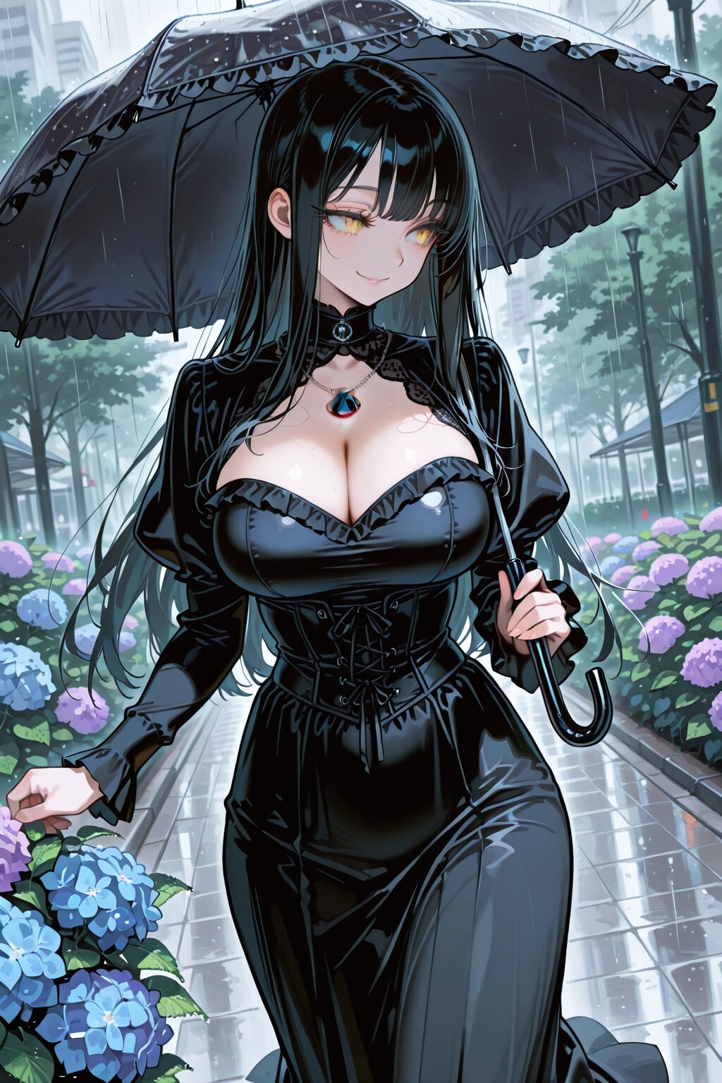 雨の散歩お姉さん