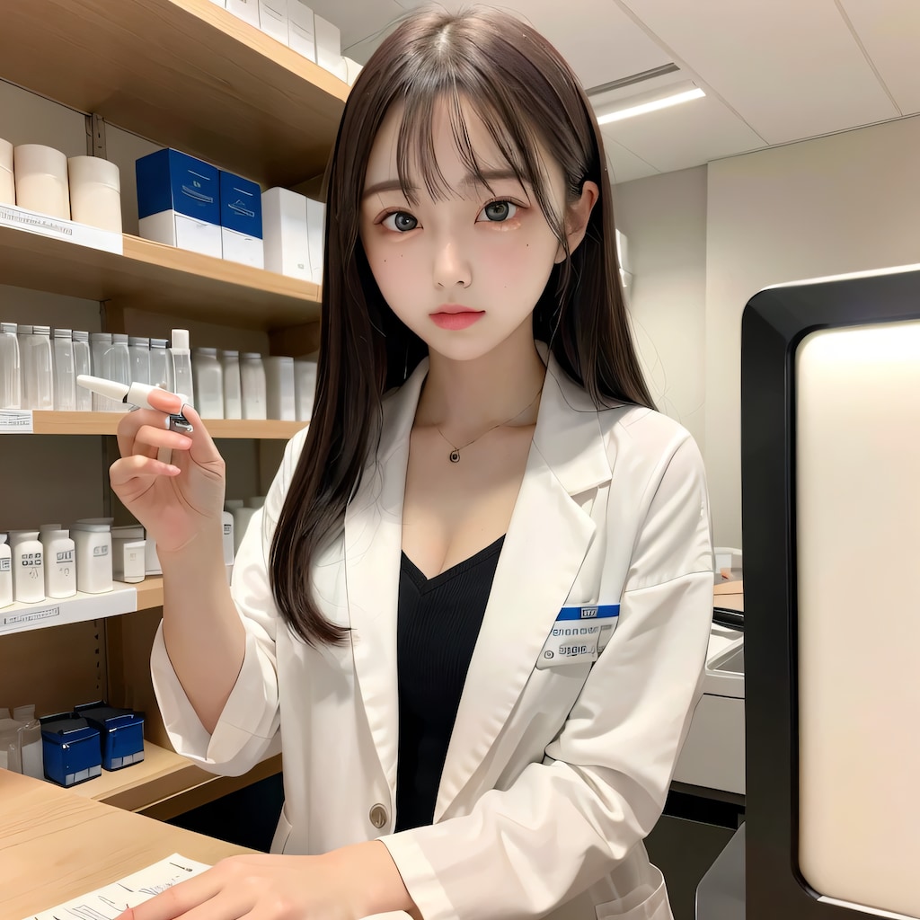 黒髪ロングで白衣の美女１５３