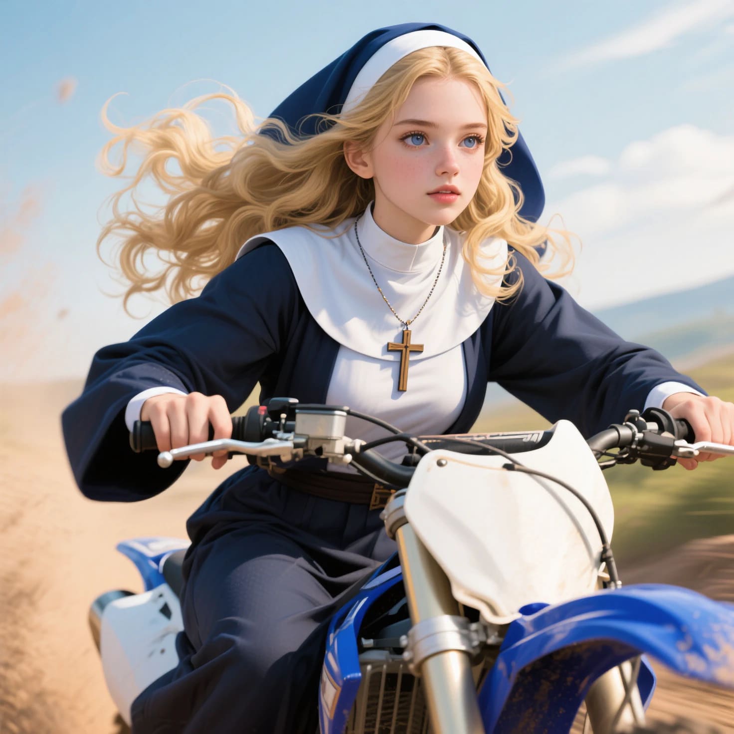 バイクに乗るラべリアさん