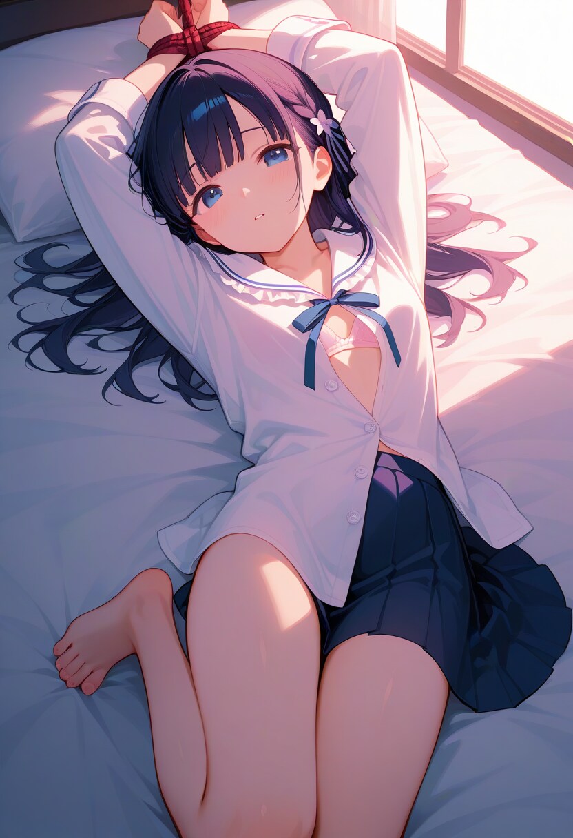 On the bed(制服少女)(R-15)(9)