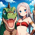 恐竜と女の子 4枚目