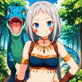 恐竜と女の子 2枚目