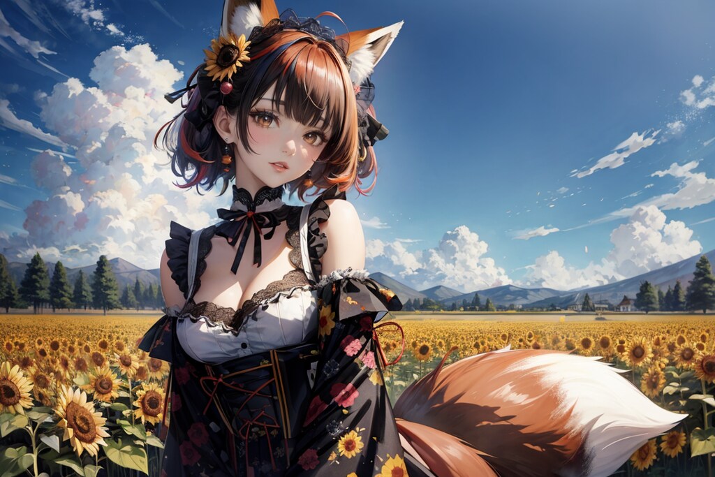 ヒマワリゴスロリキツネミミさん２