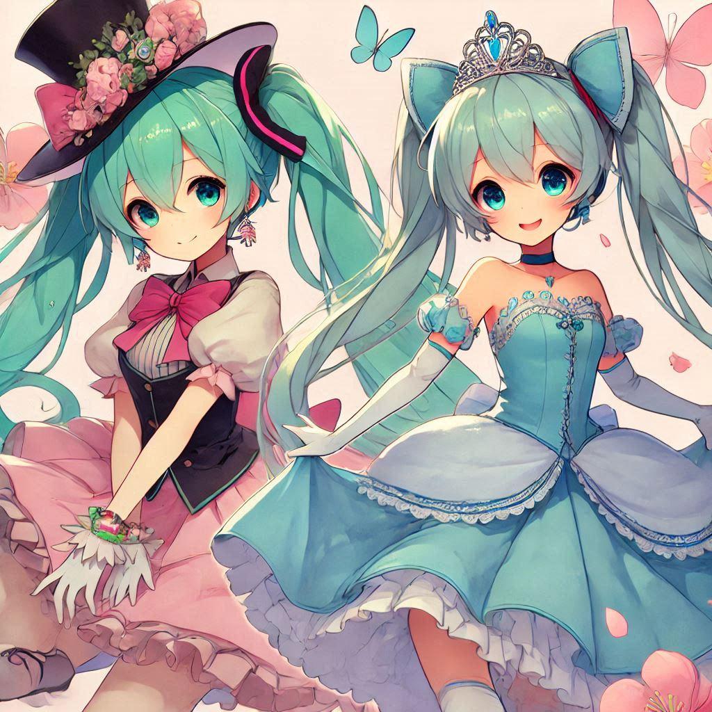 ドレス姿初音ミク | の人気AIイラスト・グラビア