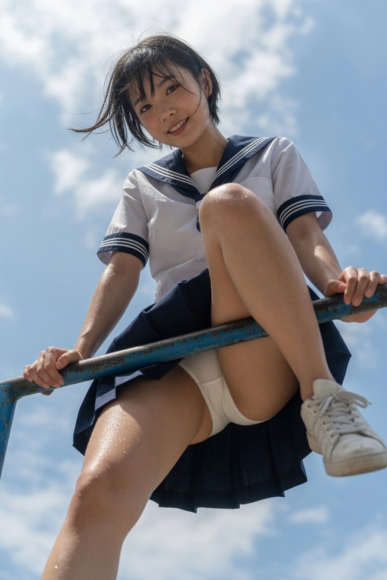 制服×白パン