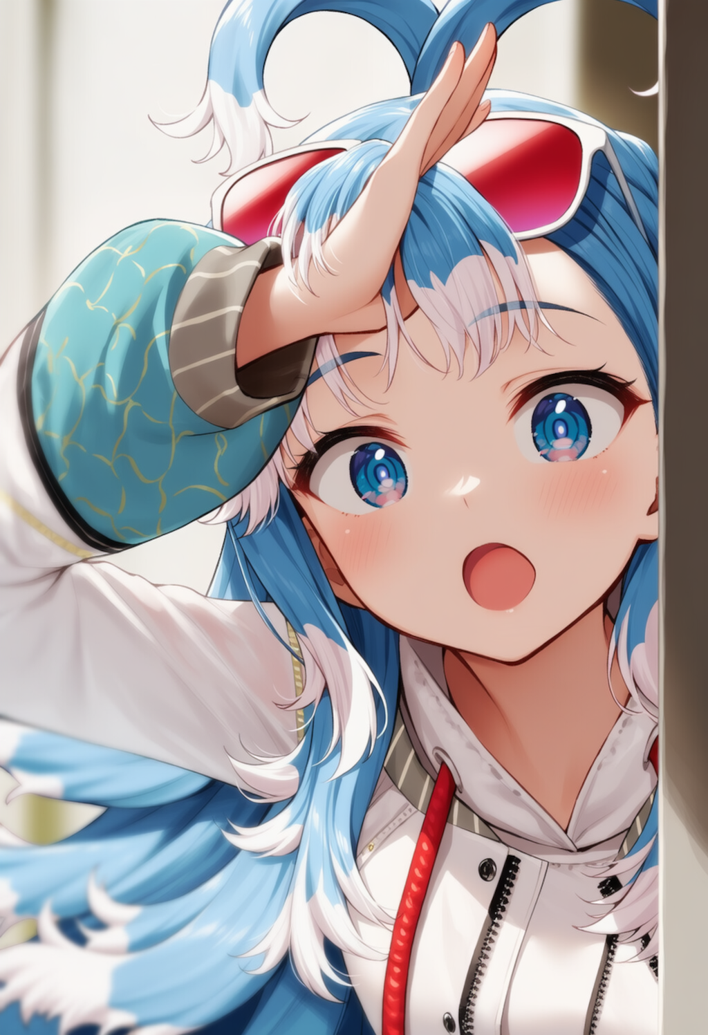 こぼちゃんが物陰からジッと見つめているだけ