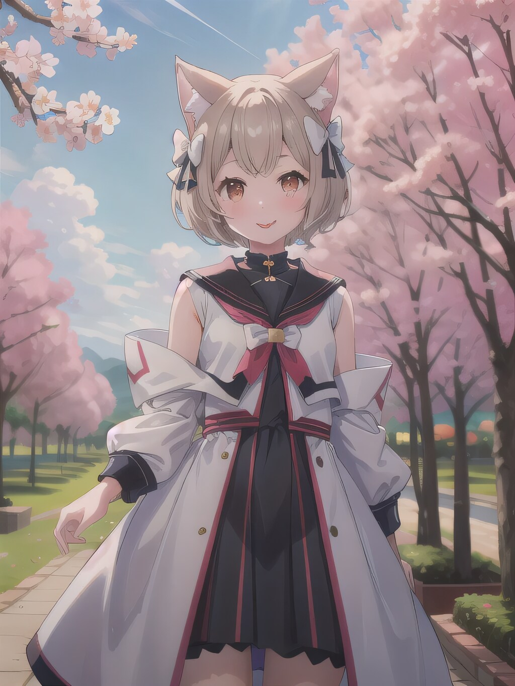 亜麻髪ボブでセーラー服の若者