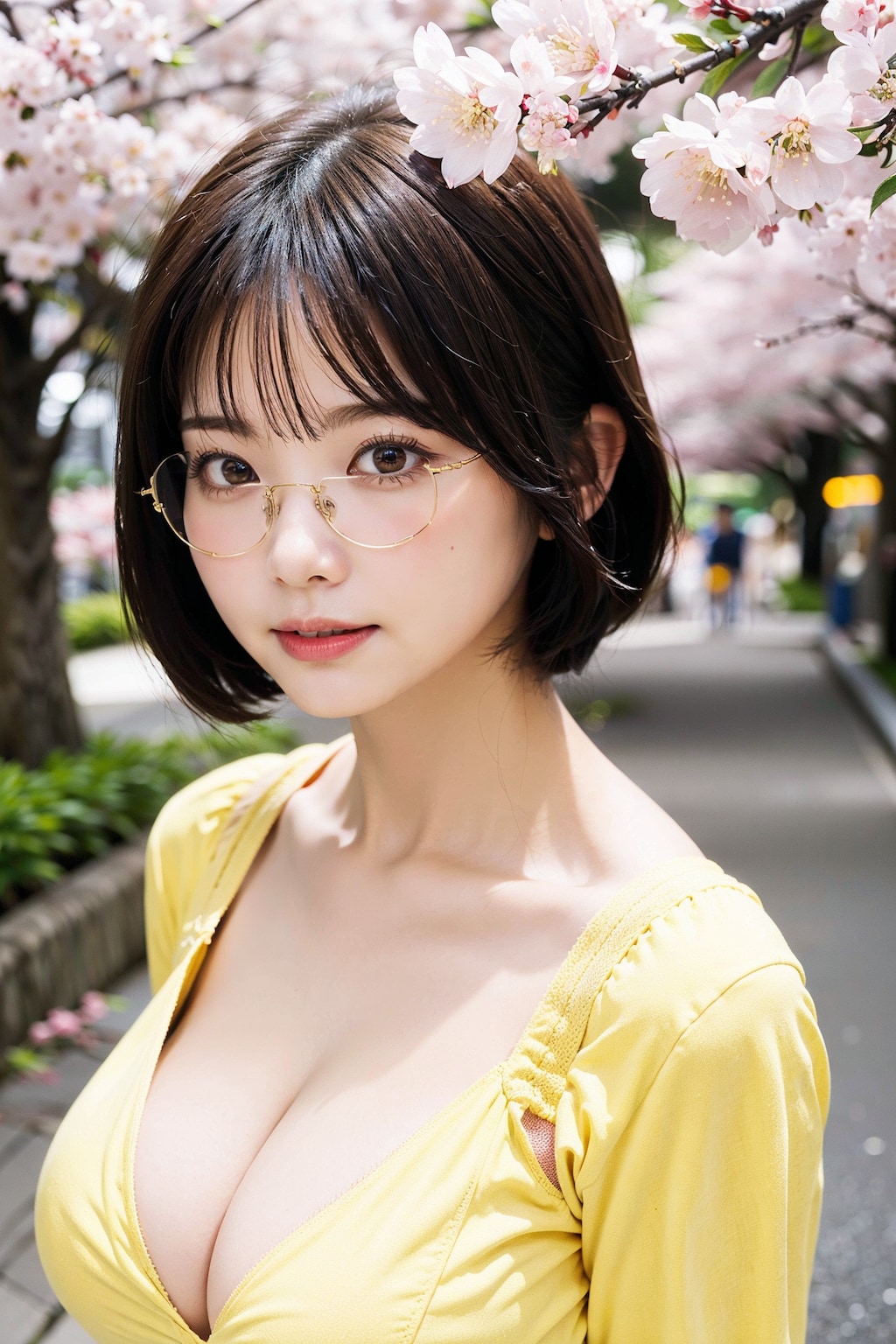 桜と眼鏡とランダム衣装