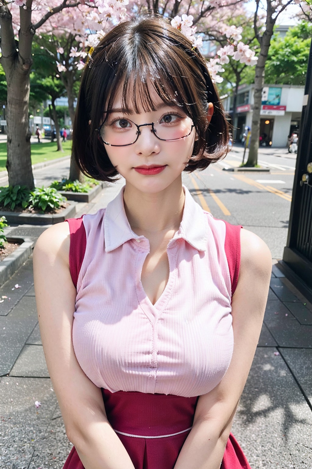桜と眼鏡とランダム衣装