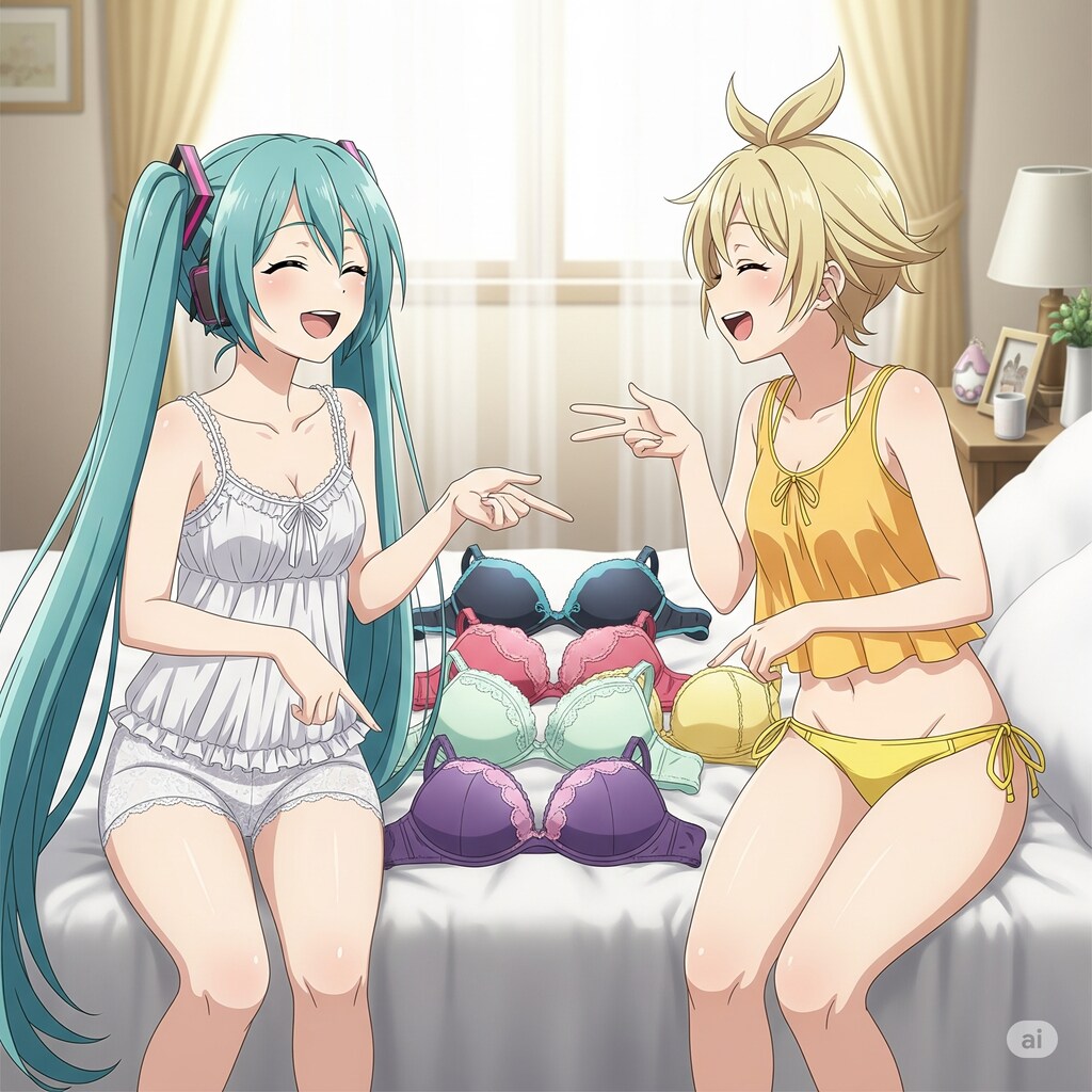 下着の話で盛り上がる ミクさんリンさん