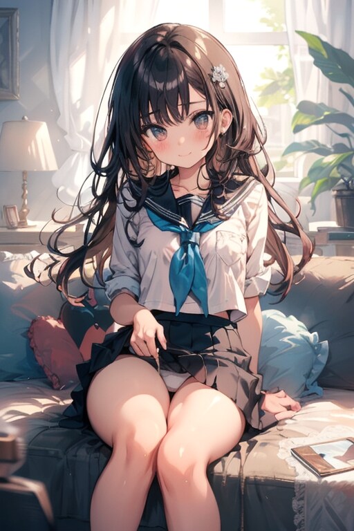 ソファでチラ見せ