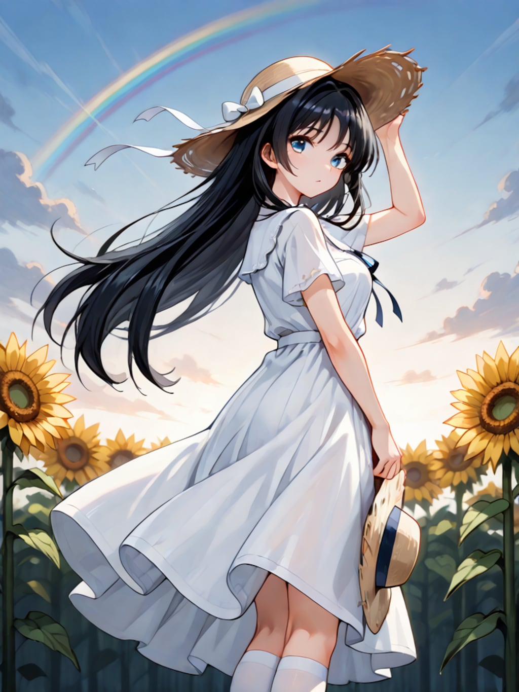 (12枚)黄昏のお散歩@ひまわり畑