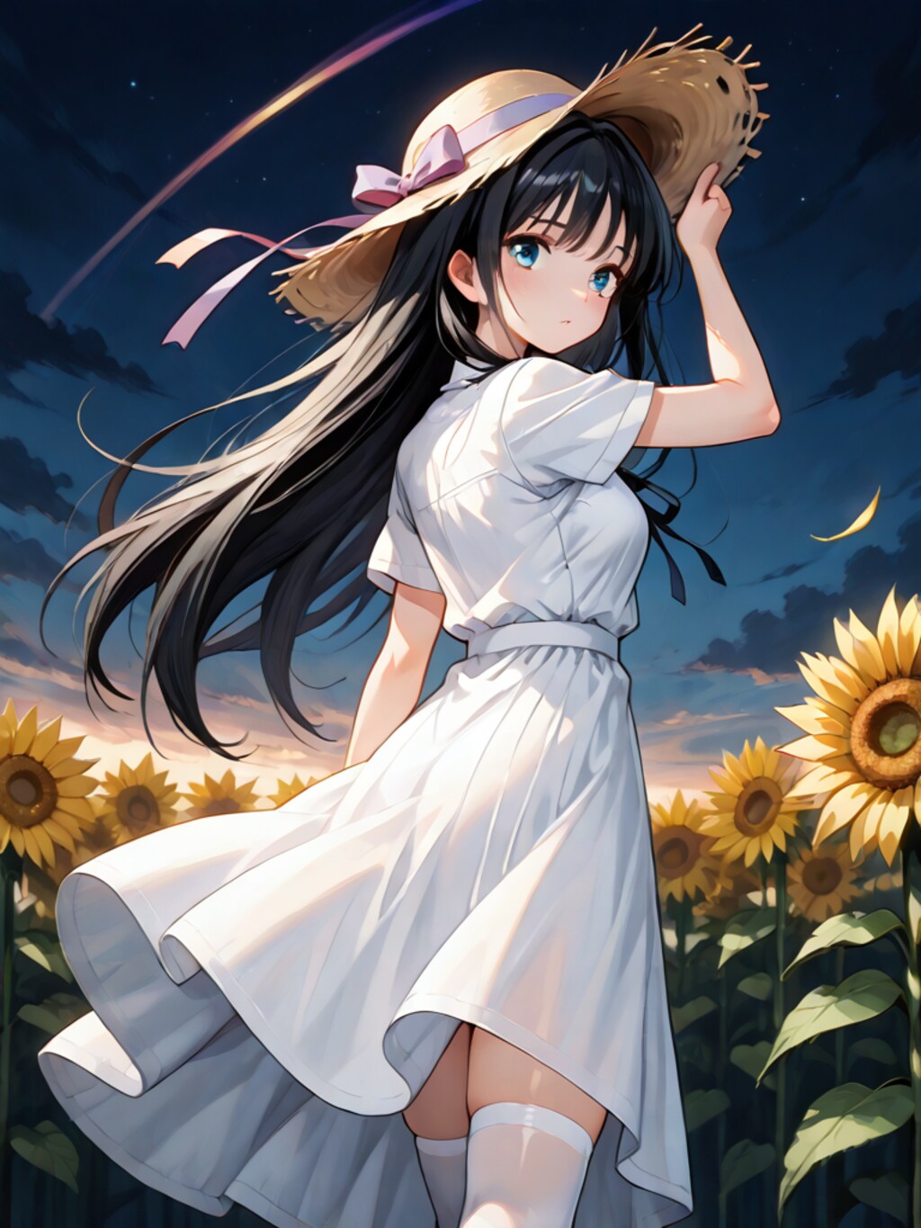 (12枚)黄昏のお散歩@ひまわり畑