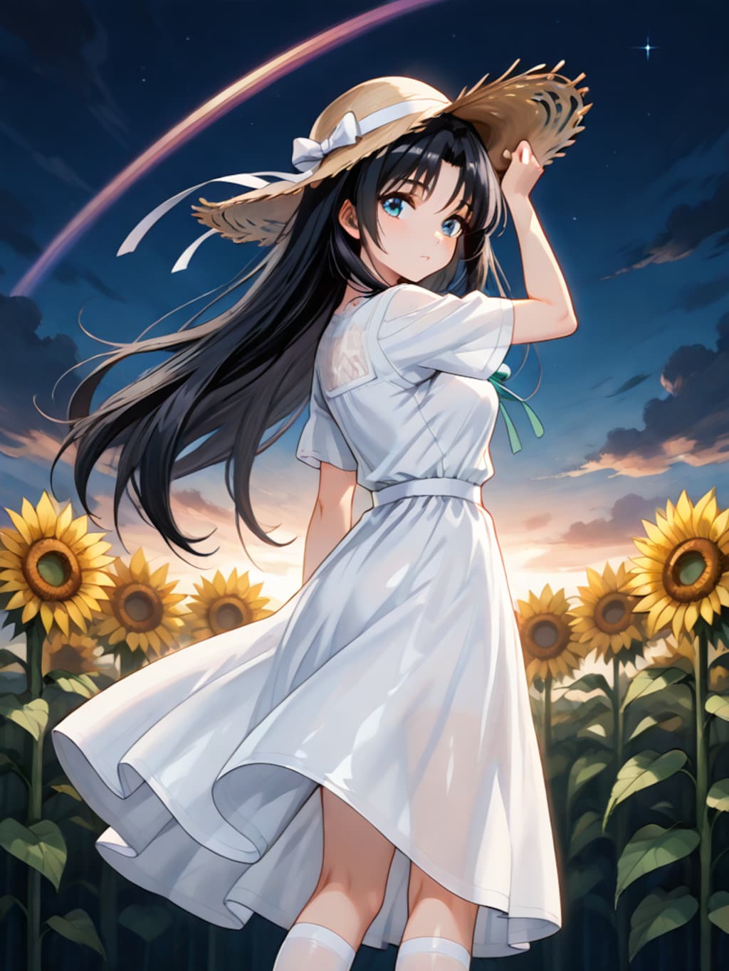 (12枚)黄昏のお散歩@ひまわり畑