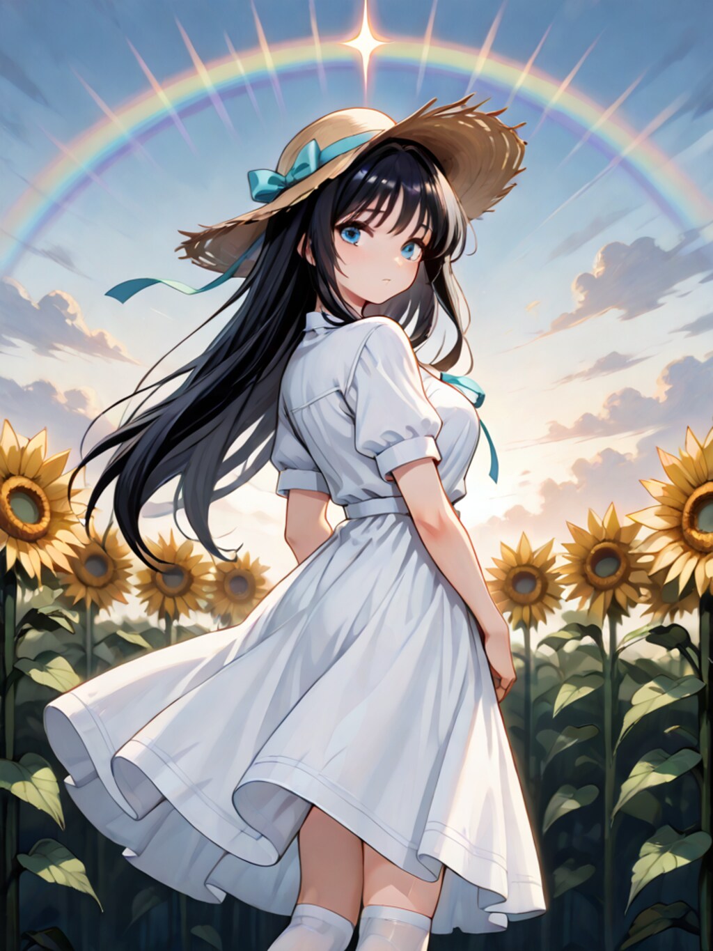 (12枚)黄昏のお散歩@ひまわり畑