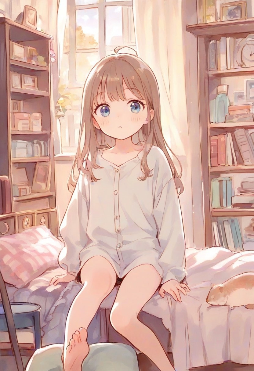 少女の部屋(水彩タッチ)(104)