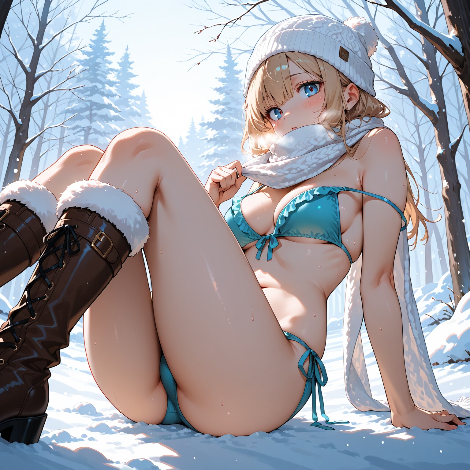 水着ちゃんの冬景色