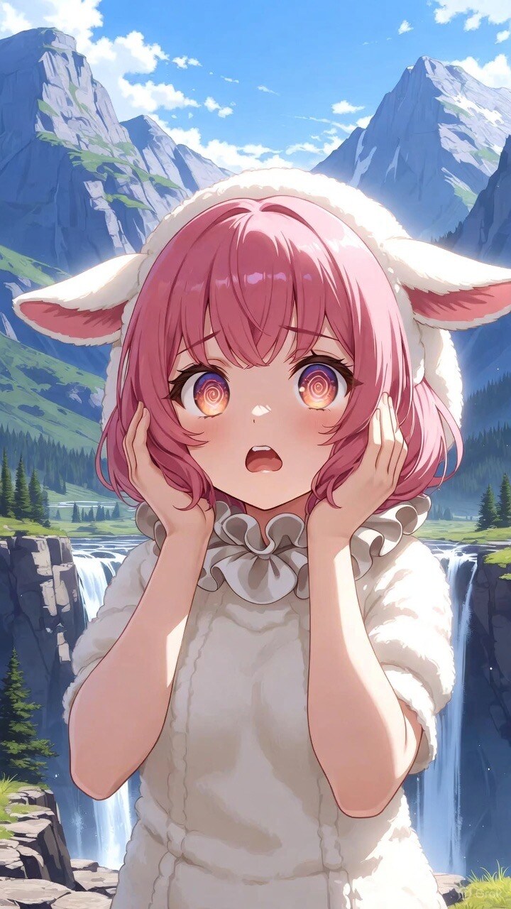 ここはどこですか〜？🌀(山に迷い込んだ羊ガール) | の人気AIイラスト・グラビア