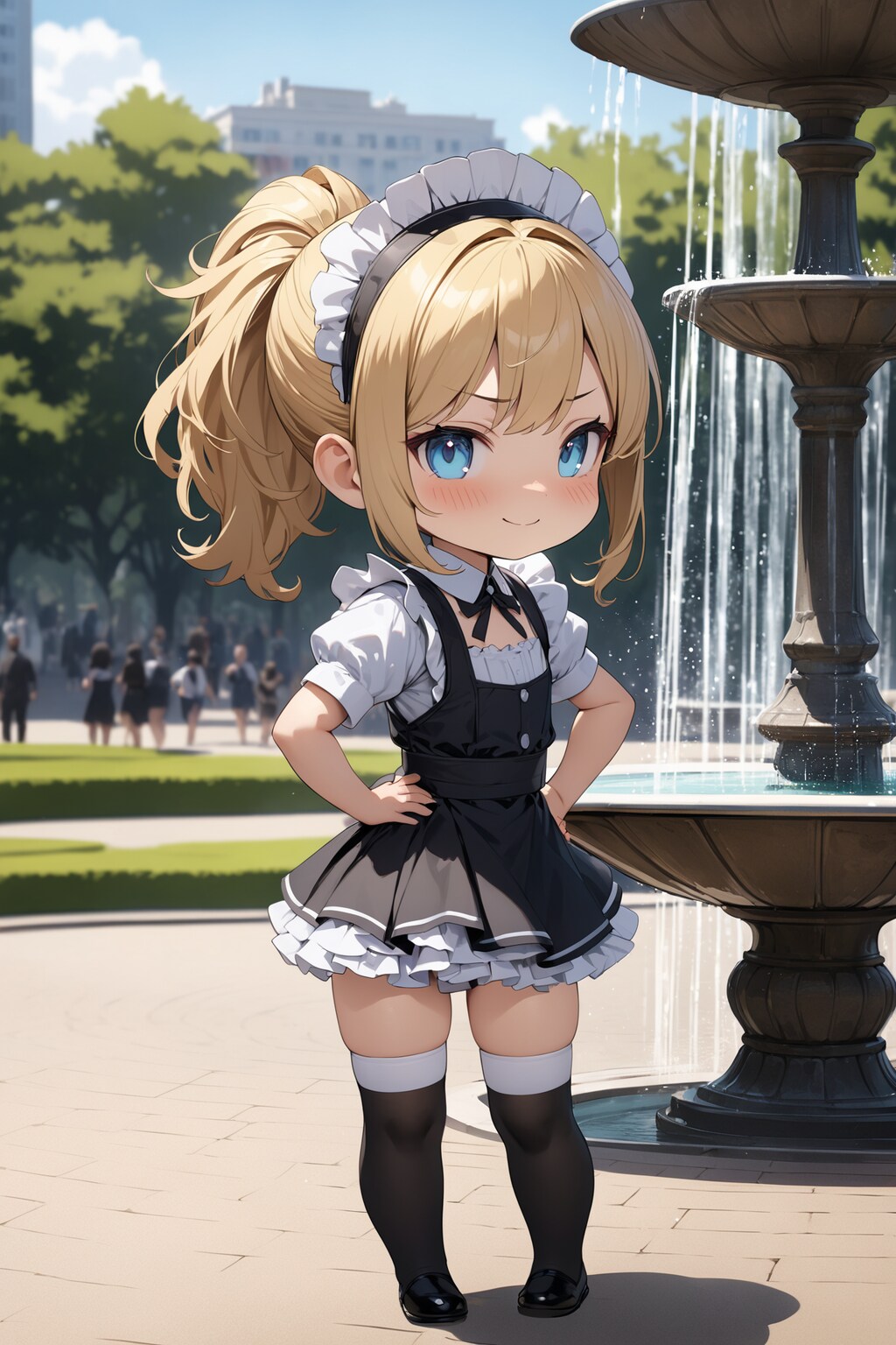 公園で無邪気に遊ぶちびキャラメイドさん Y630