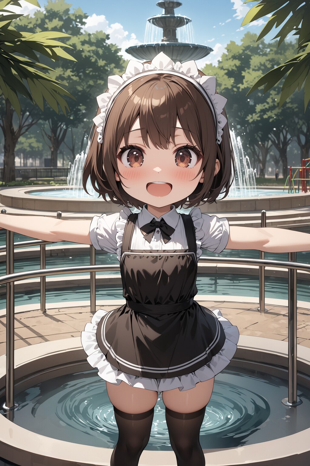 公園で無邪気に遊ぶちびキャラメイドさん Y630