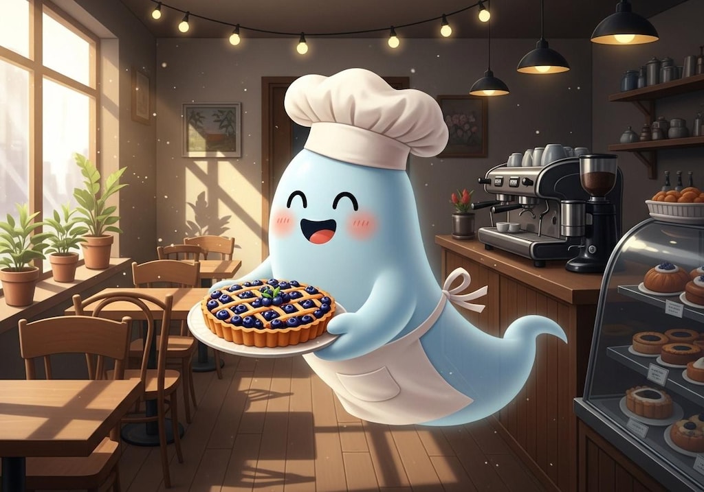 お化けパティシエのブルーベリーパイ
