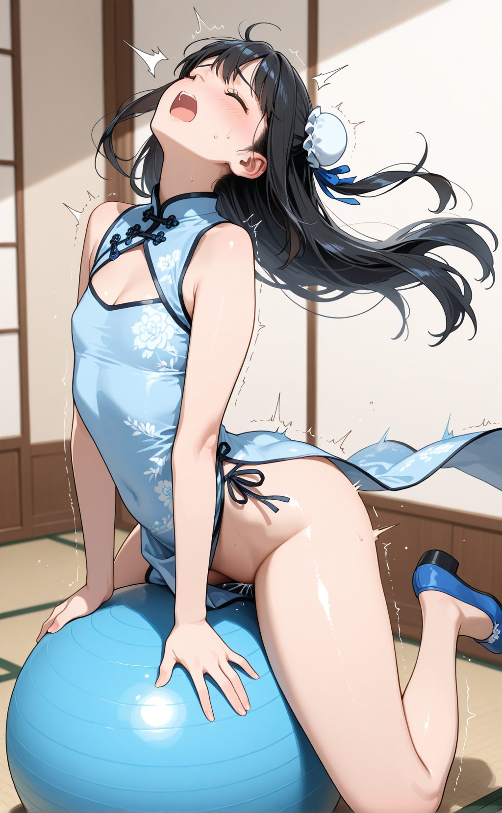 結局バランスボールでイキまくるチャイナさん