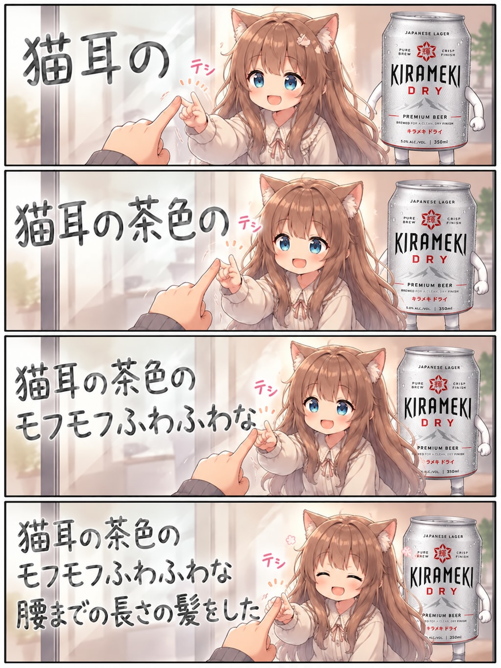 手書き文字を追いかける小さな女の子