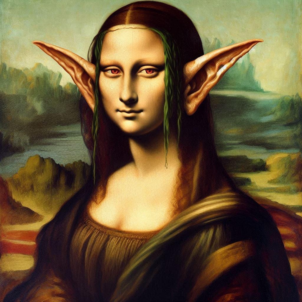 モナ・リザ風エルフ。 | の人気AIイラスト・グラビア