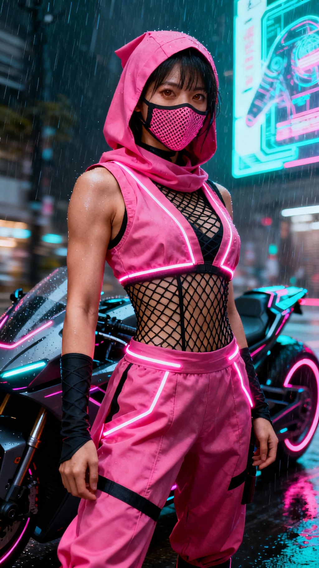 サイバーパンクなくノ一ピンク