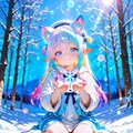4枚）雪とケモ耳エルフさん 4枚目