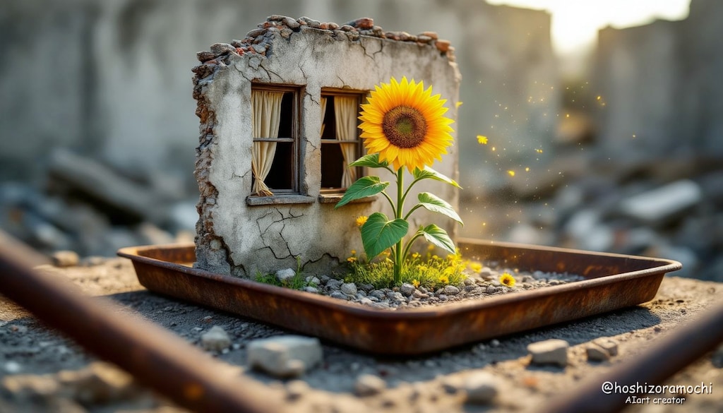 廃墟と花のジオラマ - Ruins and Flower Diorama