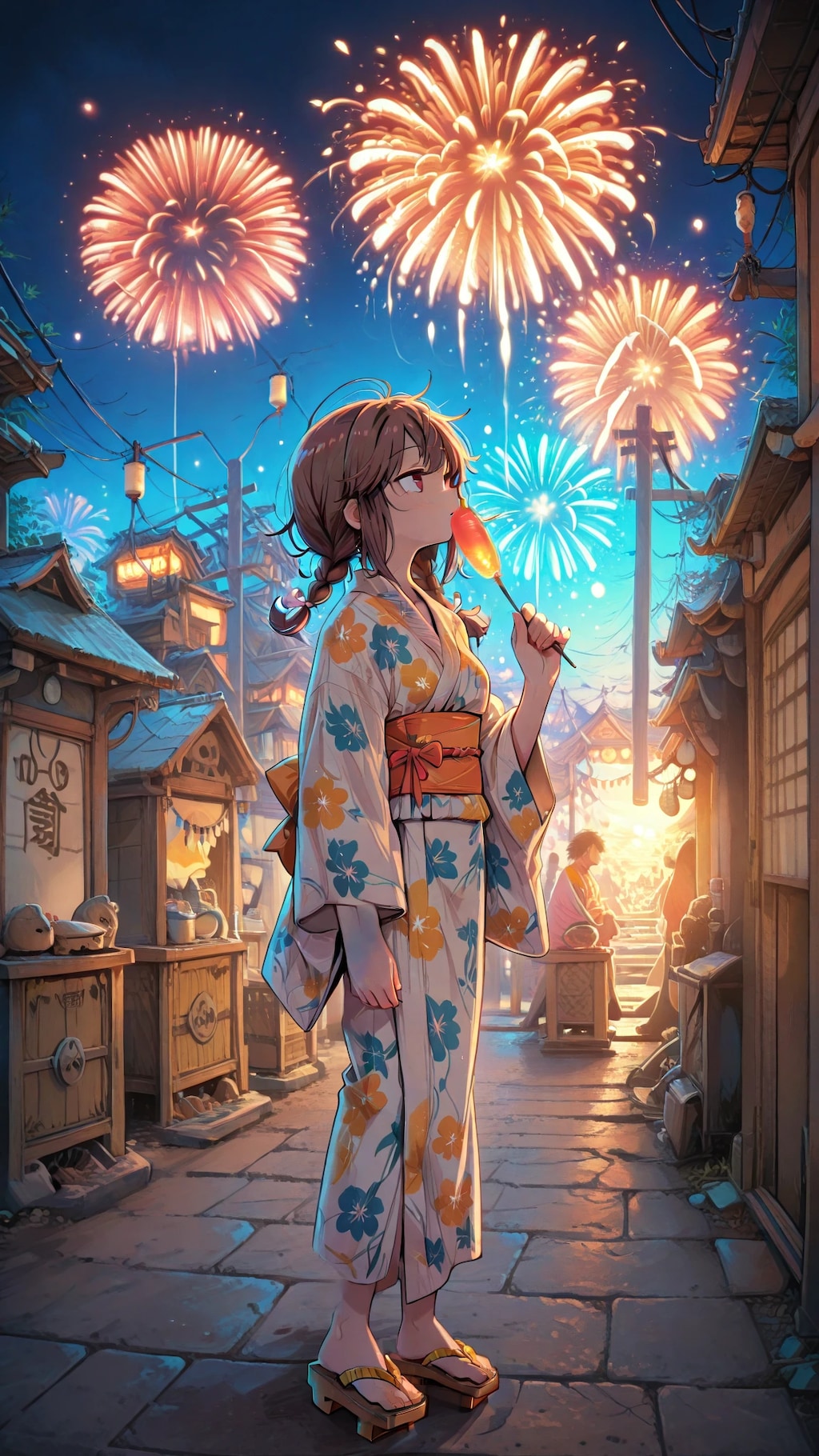 夕暮れ花火