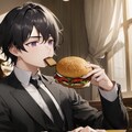 ハンバーガーを食べる黒髪短髪男性達！！（11枚） 5枚目