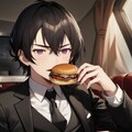 ハンバーガーを食べる黒髪短髪男性達！！（11枚） 6枚目