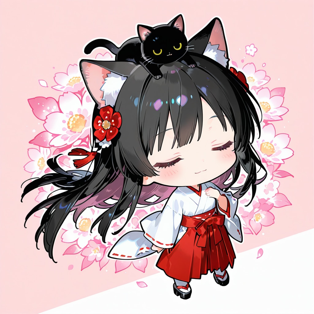 ちび黒猫巫女様