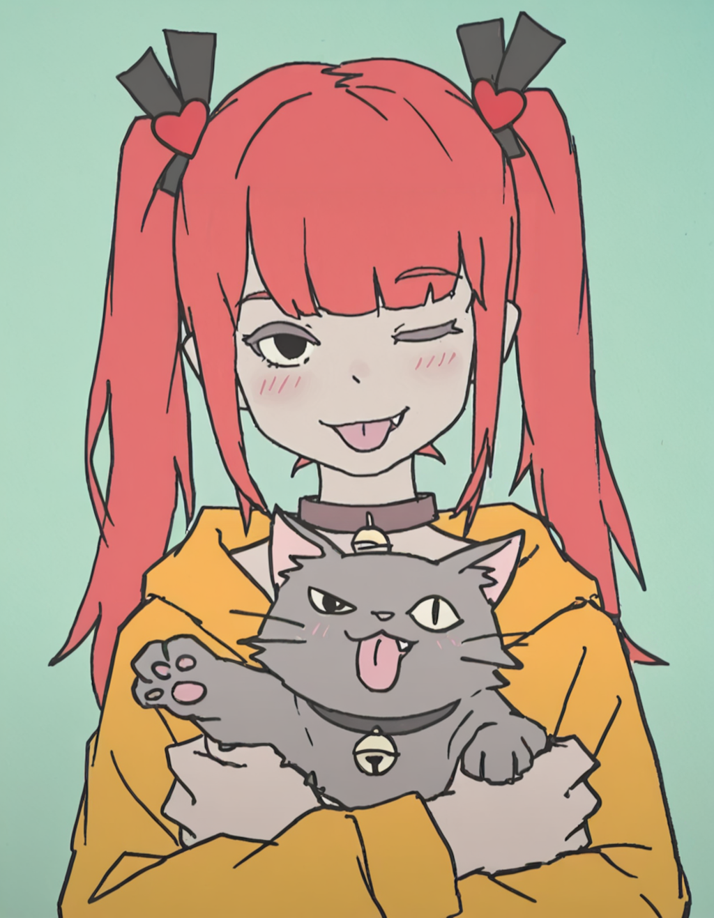 猫と女の子