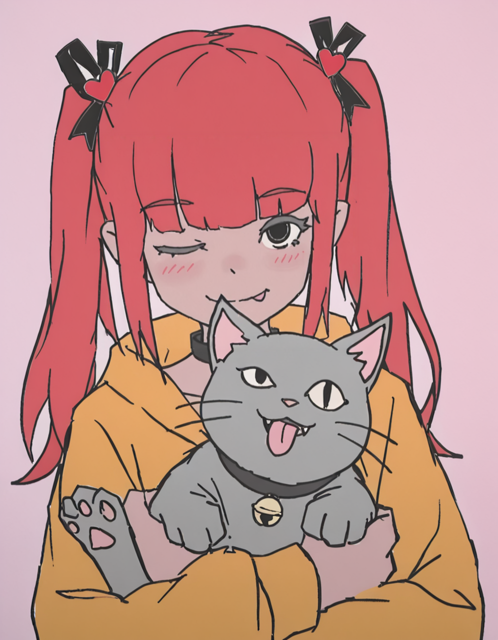 猫と女の子