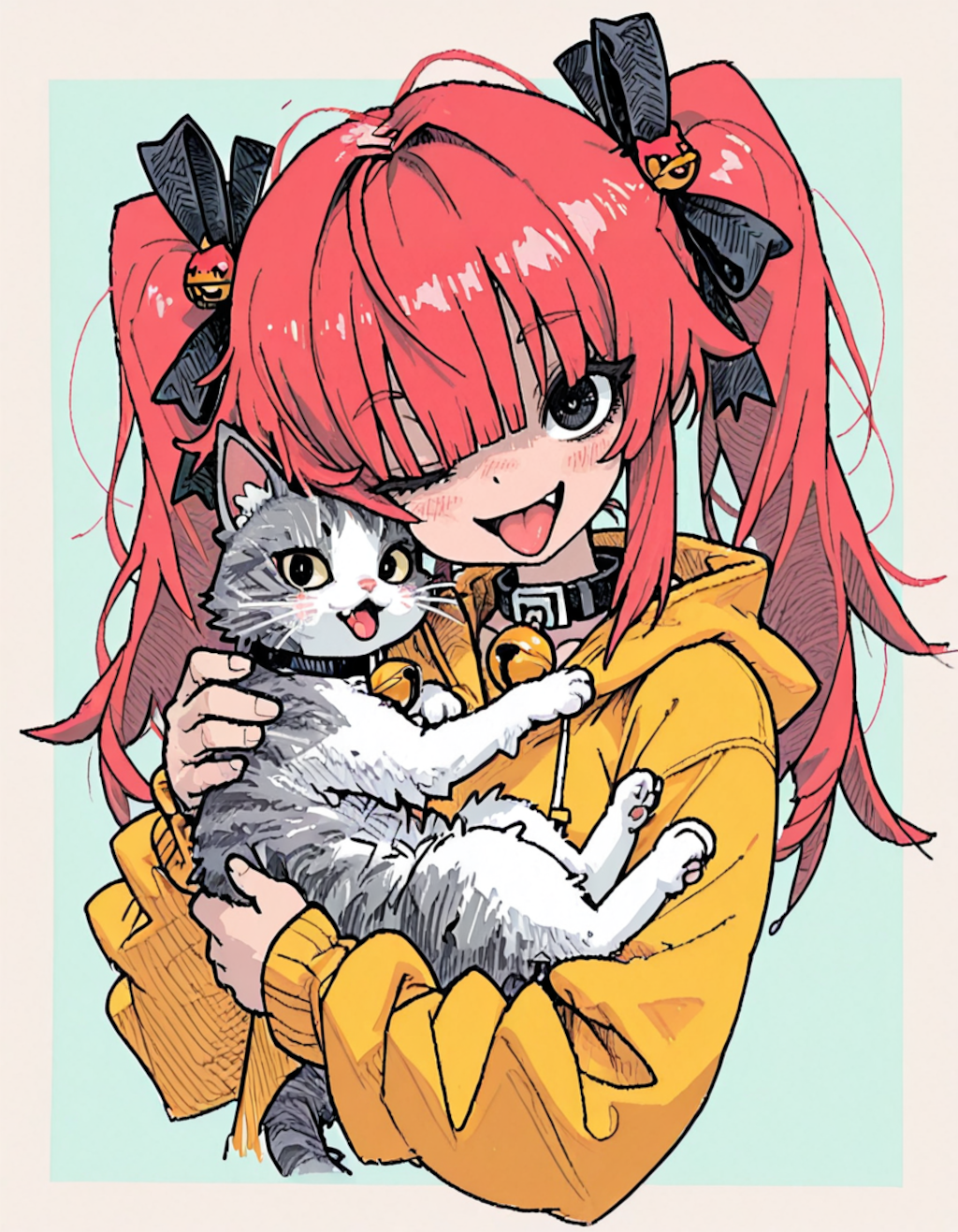 猫と女の子