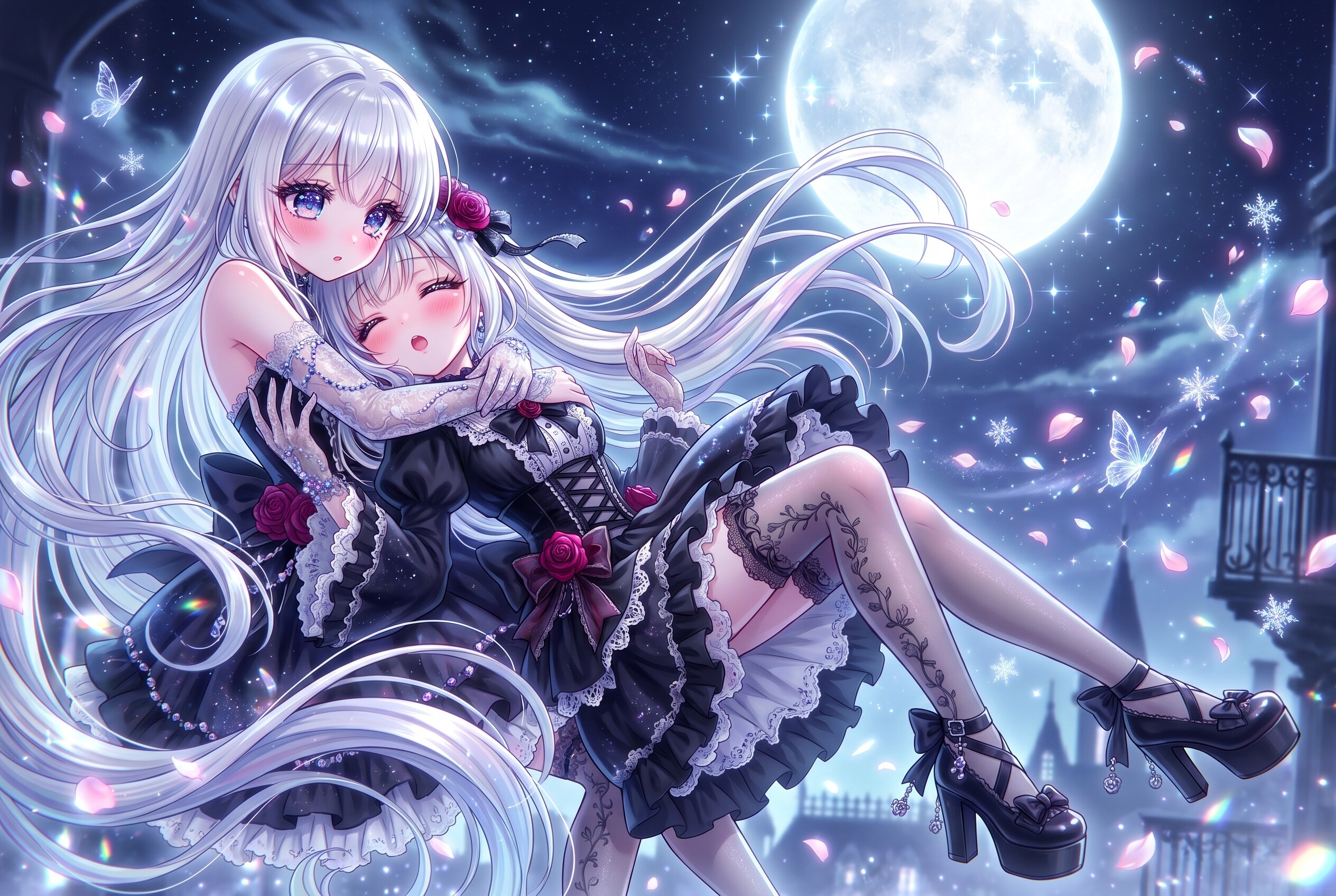 月華薔薇抱擁夜