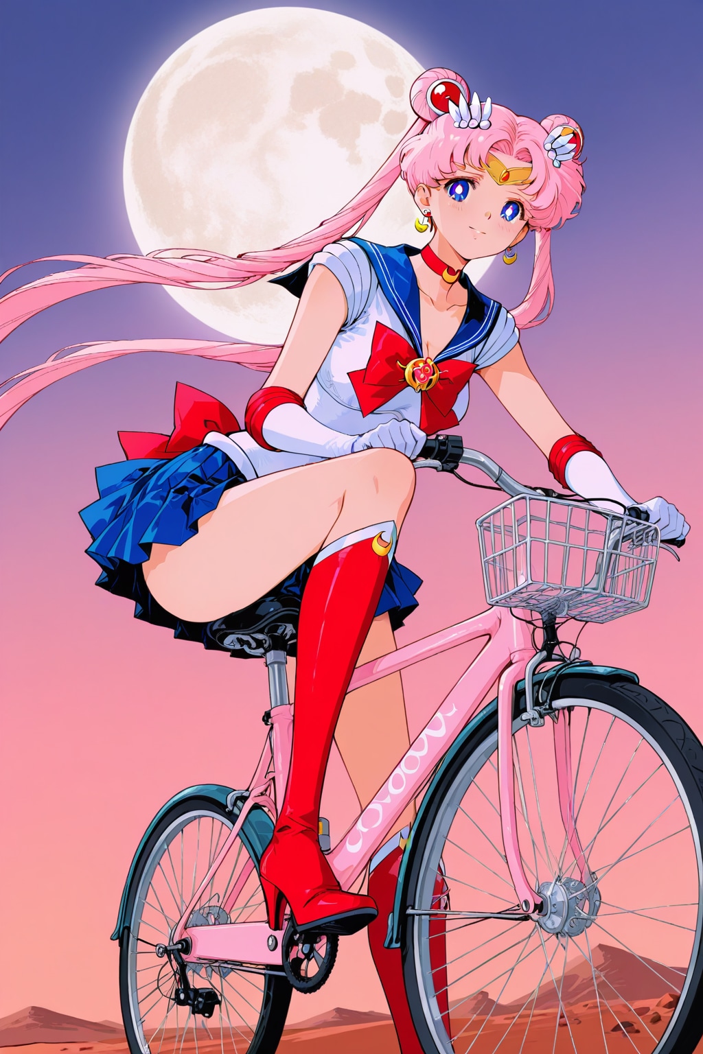 自転車に乗るセー〇ー戦士_APRICOT