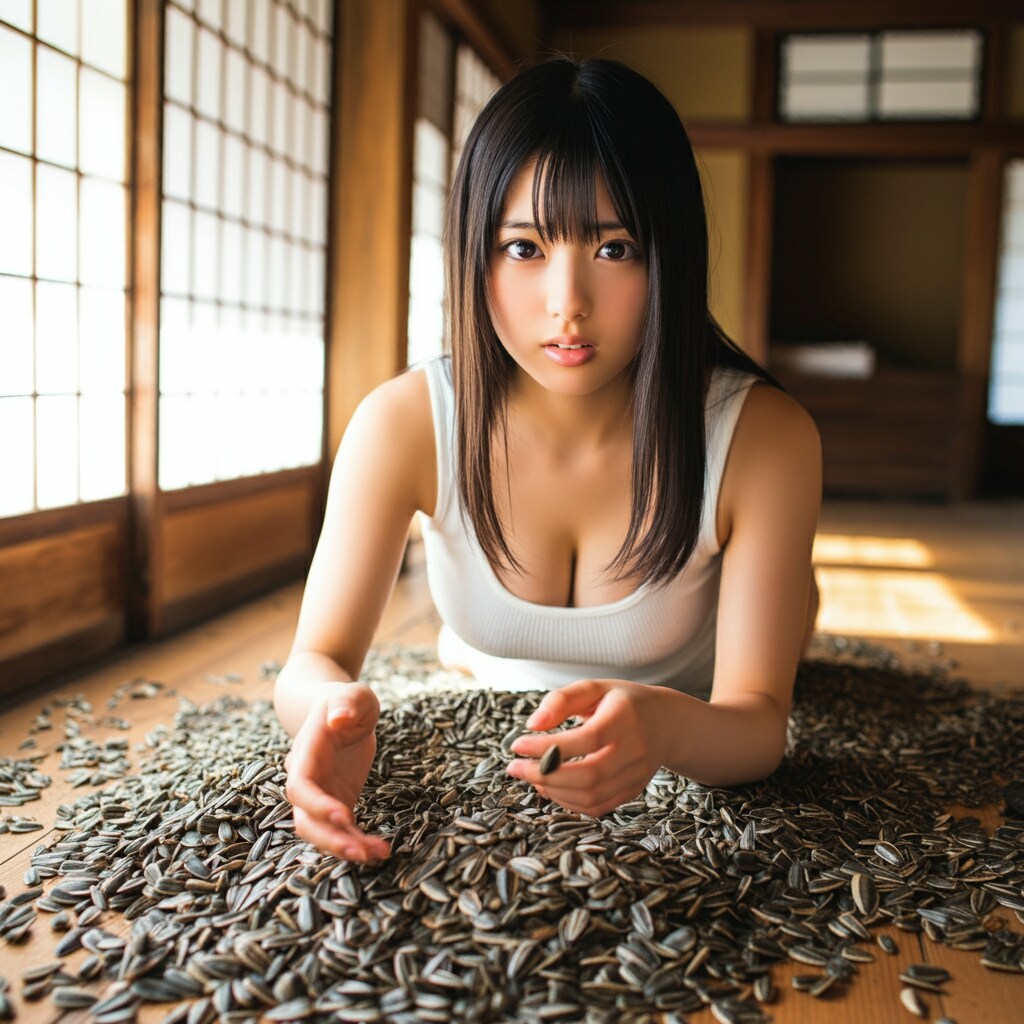 ヒマワリの種を数える