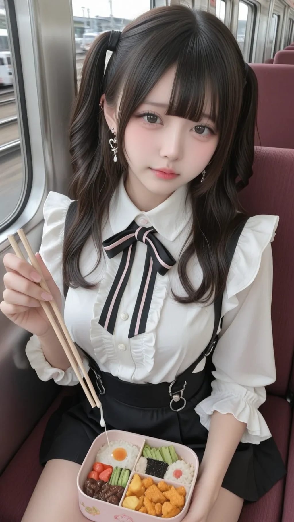 地雷系ちゃんの電車旅《SeaArt》