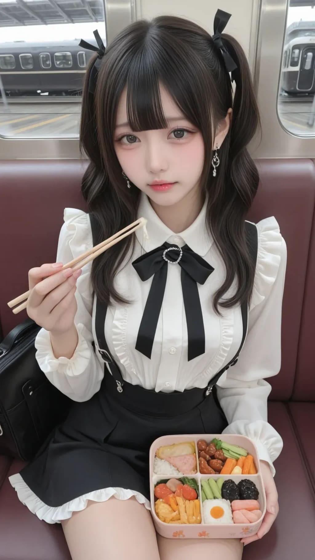 地雷系ちゃんの電車旅《SeaArt》