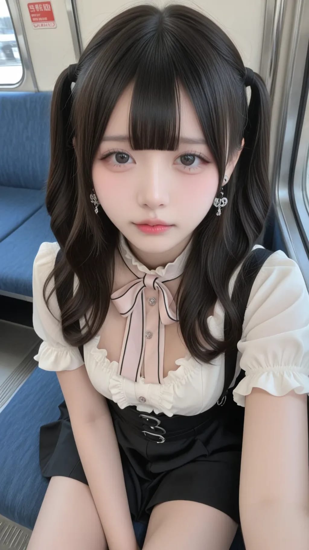 地雷系ちゃんの電車旅《SeaArt》